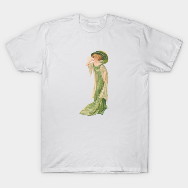 Edwardian society lady - Green T-Shirt by chmdance